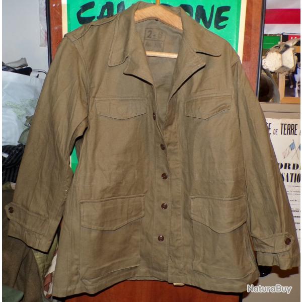 VESTE DE L'ARMEE FRANCAISE AVEC TAMPON DE 1953 PERIODE GUERRE INDOCHINE , TAILLE 2-6 MILITAIRE SOIT