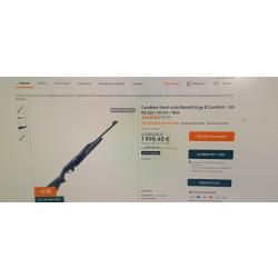 BENELLI ARGOT E CONFORT BLACK Calibre 30.06 SPRG Canon 51 cm état neuve.