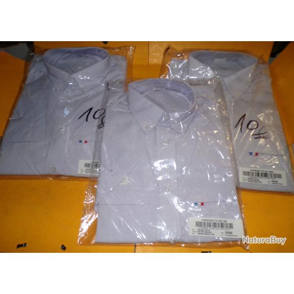 LOT DE 3 CHEMISETTES BALSAN DE SORTIE A MANCHES COURTES DE L'ARMEE DE L'AIR DE L'ARMEE FRANCAISE ,TA
