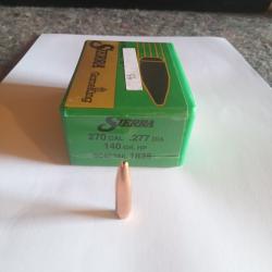 boite de 93 ogives SIERRA Gamking Cal 270 140grs HP (pointe creuse) BOAT TAIL ref sierra 1835