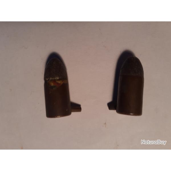 2 anciennes cartouches 9 mm a broches  9 et GJ