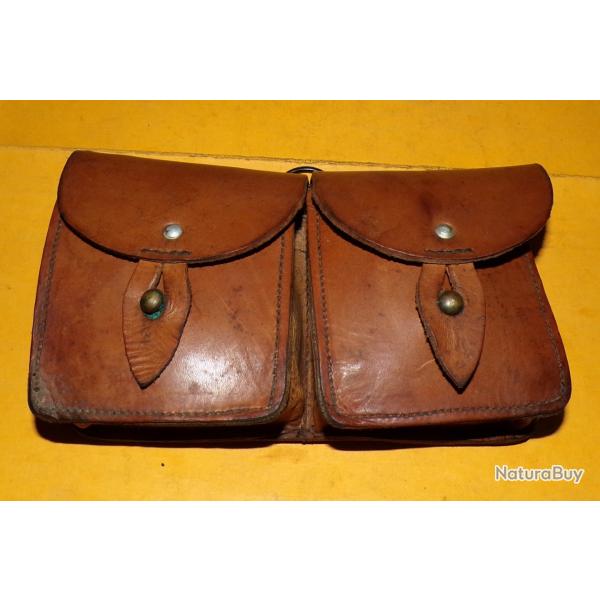 CARTOUCHIERE DE MAS 36 ETUI EN CUIR DE 1947  DE L'ARMEE FRANCAISE PERIODE GUERRE INDOCHINE ET ALGERI