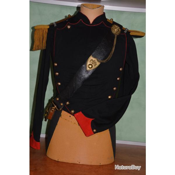 HABIT OFFICIER D'ARTILLERIE Mle 1845-CRIMEE-ITALIE-MEXIQUE-GUERRE 1870/1871-SECOND EMPIRE-NAPOLEON 3