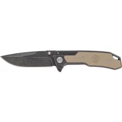Couteau Smith&Wesson Tactical Desert Tan Lame Acier 8Cr13MoV Manche G-10 Framelock SW609W