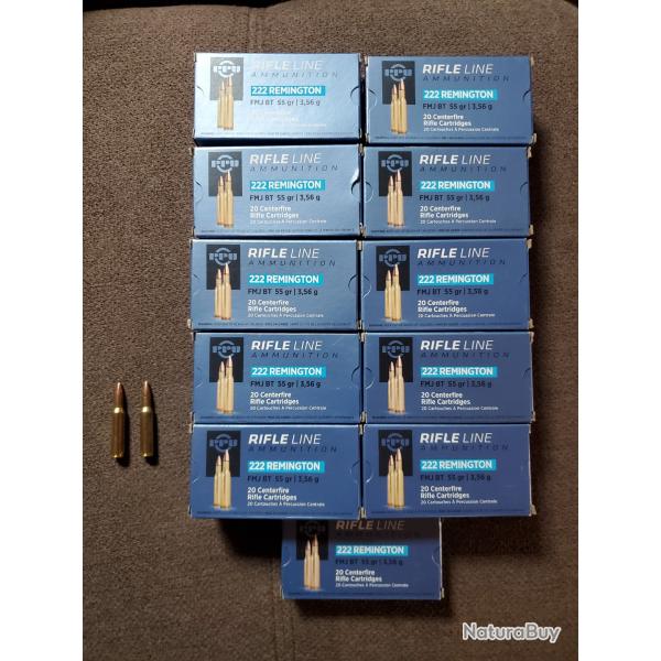 Vends munitions 222 rem