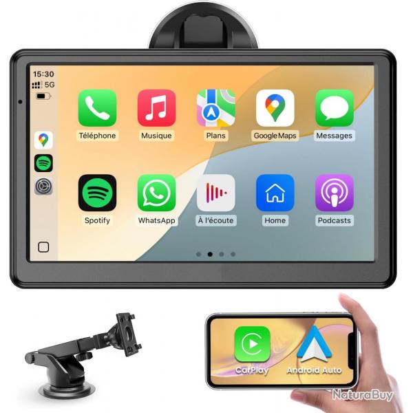 CarPlay Voiture, Portable CarPlay & Android Auto sans Fil, Stro de Voiture 7 Pouces cran Tactile