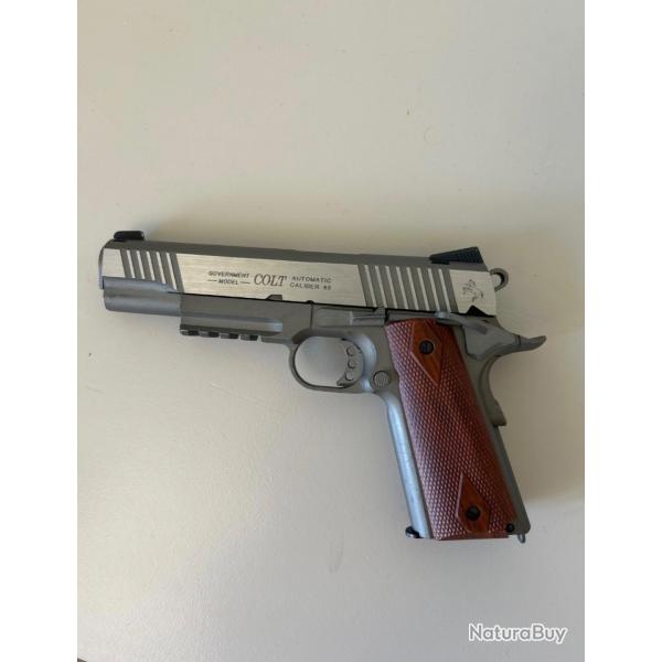 Colt 1911 Rail Gun CO2 Blowback Full Mtal 6mm