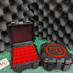Boite de rangement logo CZ munition 9mm capacité 20, 25, 50 et 100cartouches CUSTOMISABLE