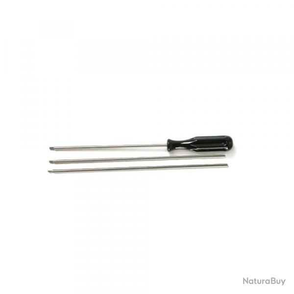 Baguette de Nettoyage 3 Pices - Acier Robuste - Pour Entretien Prcis des Armes en laiton pour cano