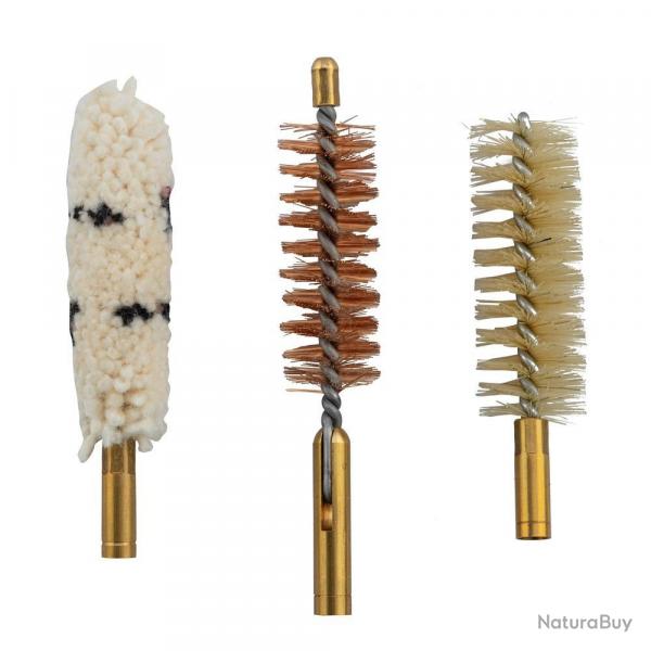 Lot de 3 Brosses de Nettoyage Davide Pedersoli - Embout Femelle - Calibre 31/40 - Efficacit et Dura