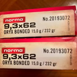 !!! TOP !!! LOT 9.3x62 Norma Oryx
