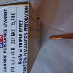 Vends 11 balles gpa 9.3 x 74 r 238 gr neuf chargement d origine