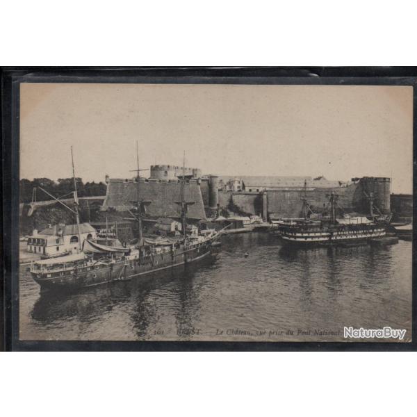 CPA - Marine Militaire - BREST - Le Chteau, vue prise du Pont National N3816
