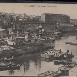 CPA - Marine Militaire - BREST- Le Grand Pont ouvert  N°3819