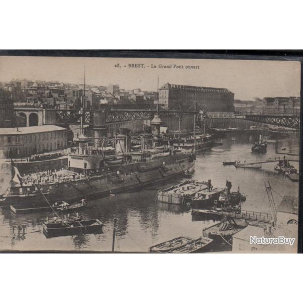 CPA - Marine Militaire - BREST- Le Grand Pont ouvert  N3819