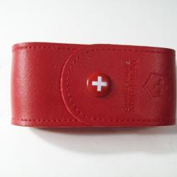 étui couteau cuir rouge victorinox 4.0521.1 pour couteau 10 à 23 pièces
