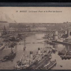 CPA - Marine Militaire - BREST - Le Grand Pont et le Port de Guerre N°3821