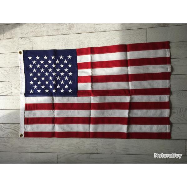 Drapeau Amricain USA 50 toiles brodes bandes cousues post WW2