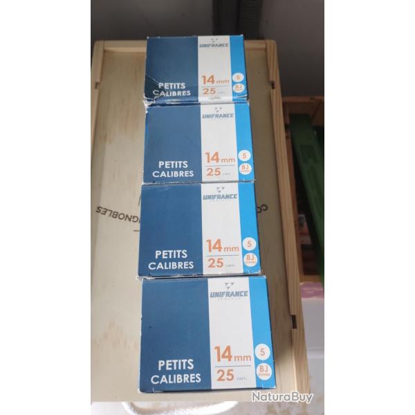 100 Cartouches Unifrance cal 14mm 15g BJ Plomb n5
