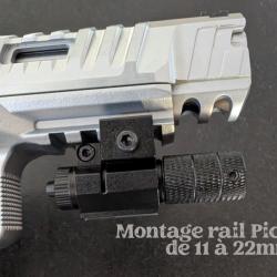 MINI VISEUR LASER ROUGE REGLABLE MONTE SUR RAIL PICATINNY DE 11 A 22MM