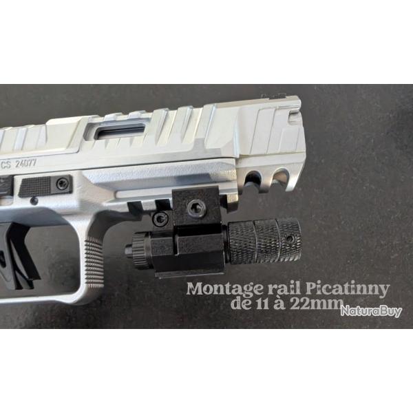 MINI VISEUR LASER ROUGE REGLABLE MONTE SUR RAIL PICATINNY DE 11 A 22MM