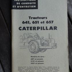 manuel instructions de conduite tracteurs 641,651,657 caterpillar