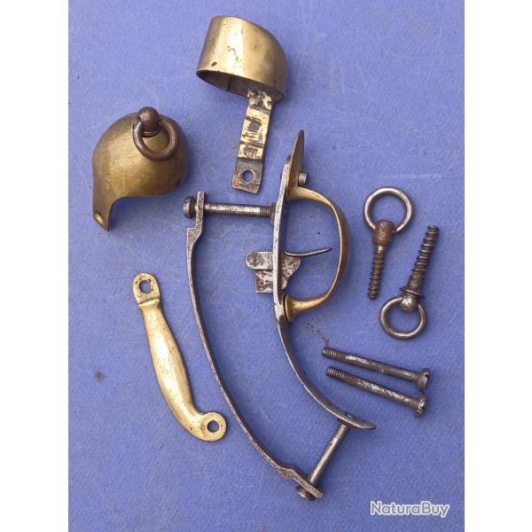 Lot garnitures de pistolet cavalerie 1822