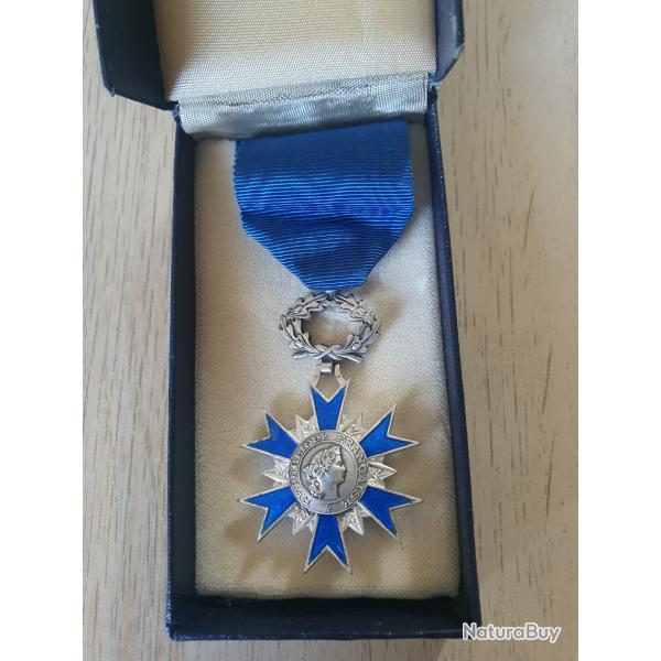 Belle mdaille Ordre National du Mrite dans sa boite Monnaie de Paris.