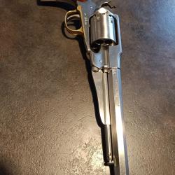 UBERTI révolver REMINGTON INOX, New Model Army, Crosse bois de rose, cal 44, 1858 fabr BH de 1996.