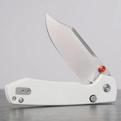 Couteau Vosteed Raccoon Top Liner Lock Lame Bowie Acier 14C28N Manche Micarta White KIVT VOSA2912