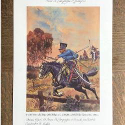 PLANCHE EMPIRE BENIGNI - 2° CHEVAU-LEGERS-LANCIERS DE LA GARDE 1812 (support épais pour encadrement)