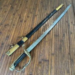 SABRE 1837-91 D'OFFICIER DE MARINE FOURBISSEUR LACROIX PARIS LAME COULAUX KLINGENTHAL
