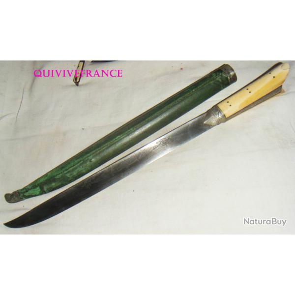 AB3093 - GRAND COUTEAU CRETOIS - GRECE BALKANS - Dbut XIXe. inscription LA CANNEE en franais