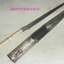 AB3092 - COUTEAU CRETOIS - GRECE BALKANS - Début XIXe. à tête de bélier