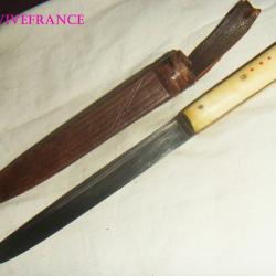 AB3095 - COUTEAU de berger CRETOIS - manche en os - Début XXe