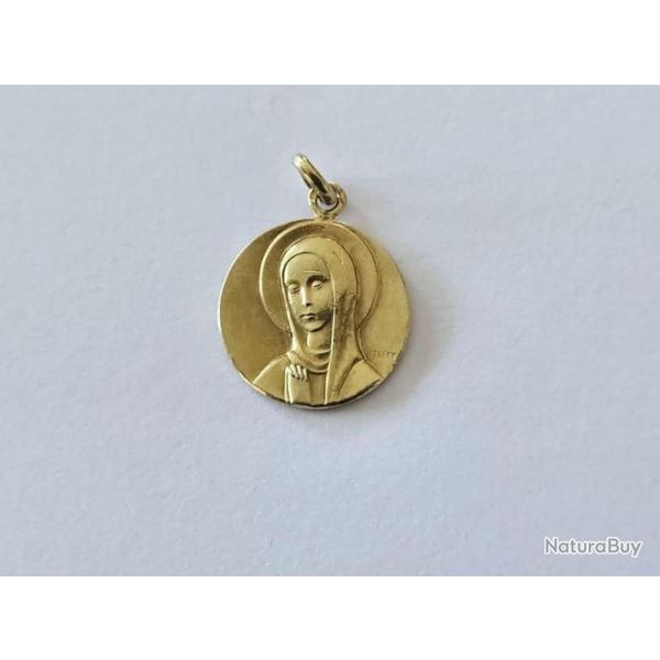 Ancienne mdaille or massif 18 carats - Marie - catholique - Chrtien