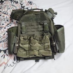 Porte plaque bulldog tactical od green taille L molle 3 portes chargeurs compatible AR/AK état impec
