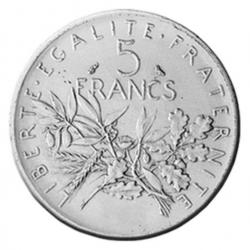 5 FRANCS ARGENT 1963 - LA SEMEUSE -  (ARGENT 835 c'est le TOP) Pièce d'exception