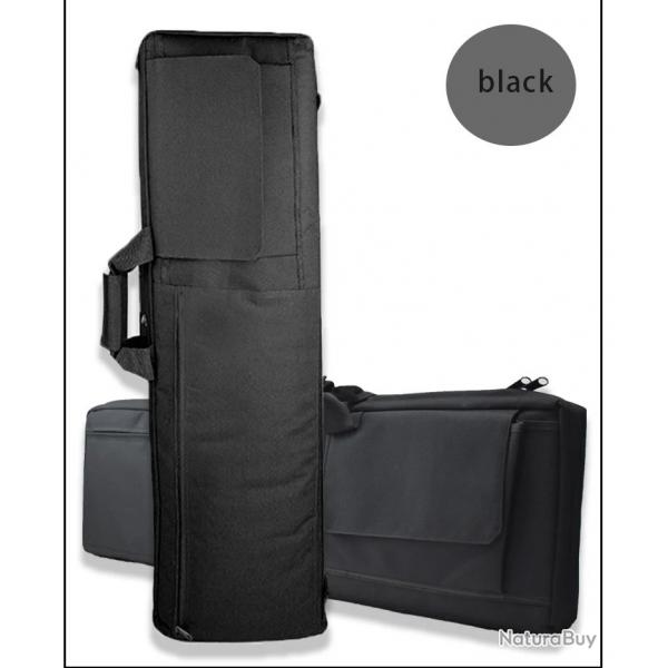 Housse Tactique Fusil Airsoft tui Rsistant Rangement Pistolet  Accessoires Impermable 100 CM Noir