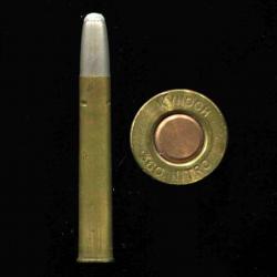 .360 Nitro Express 2" 1/4 - étui laiton 57.3 mm - marquage :  KYNOCH 360 - balle nickel poite plomb