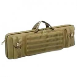 Double Étui Tactique de Fusil Pistolet Sac à Dos Rembourré  Airsoft Tir Chasse Transport 120 cm Kaki