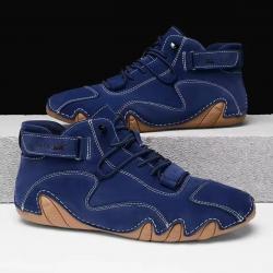 Chaussures Homme Été Rétro - Mocassins Cuir Respirant, Étanches, Confortables, Ville, Rando Bleues