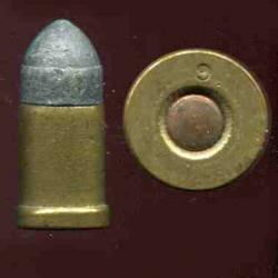 9 mm Galand - rare marquage au culot : 9 - balle conique à ceinture - amorce cuivre - étui laiton