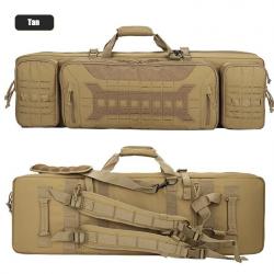 Sac à Dos Tactique Rembourré Carabines Longues Double Capacité Étui Souple Polyvalent Chasse Kaki