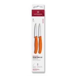 6.7699.2C1 Set 2 couteaux office Victorinox SwissClassic orange 8cm à dents/lisse