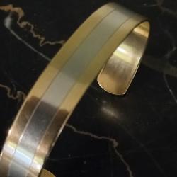 superbe bracelet en laiton et acier