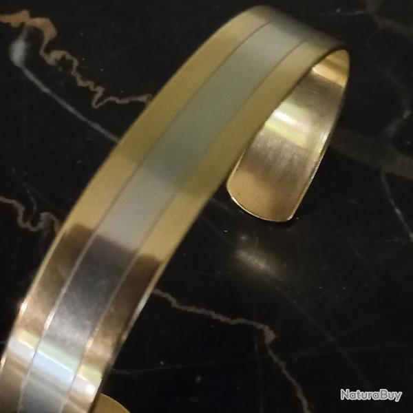 superbe bracelet en laiton et acier