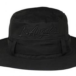 Chapeau Bob Los Angeles Noir - Grand Bob Safari Streetwear Bord Large en Coton Taille unique Noir