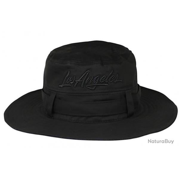 Chapeau Bob Los Angeles Noir - Grand Bob Safari Streetwear Bord Large en Coton Taille unique Noir