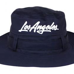 Chapeau Bob Los Angeles Bleu - Grand Bob Safari Streetwear Large Bord en Coton Taille unique Bleu